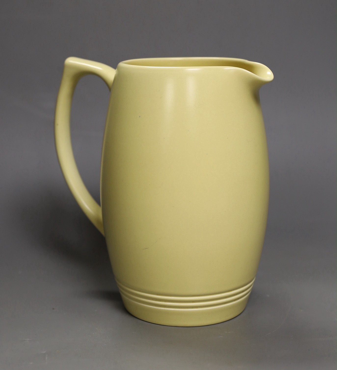 A Keith Murray Wedgwood monochrome jug, 21cm